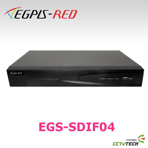 [이지피스 공식대리점] EGPIS-RED EGS-SDIF04 - HD-SDI 1080P 4채널 DVR 녹화 속도 1080P@30FPS Full Frame 최대 6TB x 2EA HDD 지원