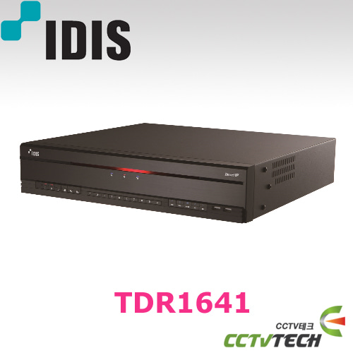 [아이디스] TDR1641, TDR-1641 - HD-TVI를 기반으로 이루어진 16CH DVR 2TB HDD 기본 제공 및 최대 4개 16TB 장착 가능