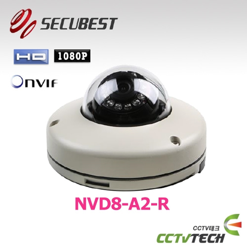 [SECUBEST] NVD8-A2-R : 2M IP Fixed Flat Dome Camera, Outdoor 4mm IR Fixed