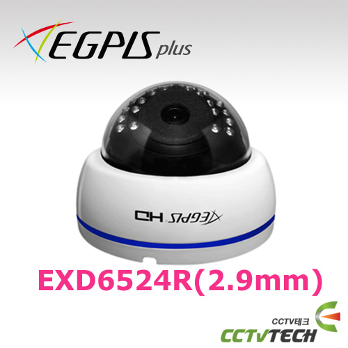 [이지피스 공식대리점] EGPIS-EXD6524R(화이트/2.9mm) - 주/야간 실내용 돔 적외선 카메라