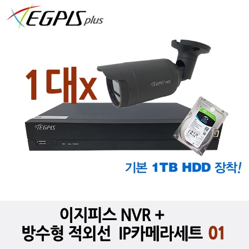 이지피스 NVR + 방수형 적외선 IP카메라 세트 01
