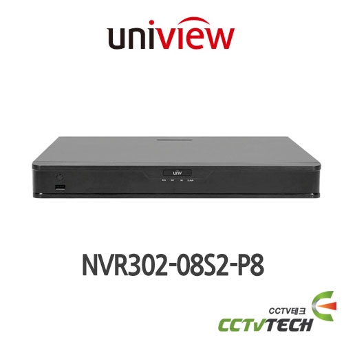 유니뷰 NVR302-08S2-P8 / 8Channel 2 HDD NVR