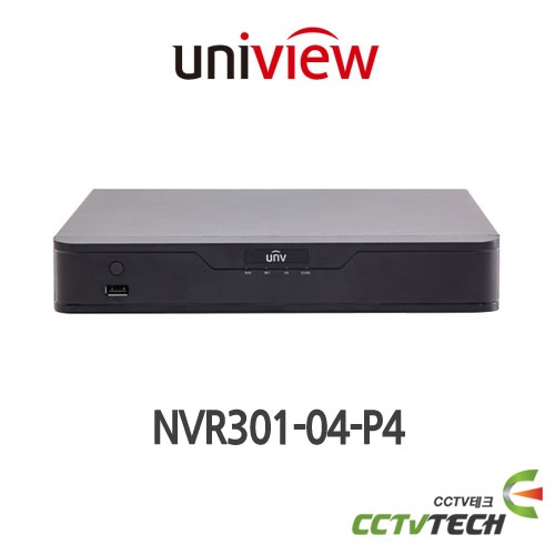 유니뷰 NVR301-04-P4 - 4채널 NVR, 4 Poe내장, HDD 1개