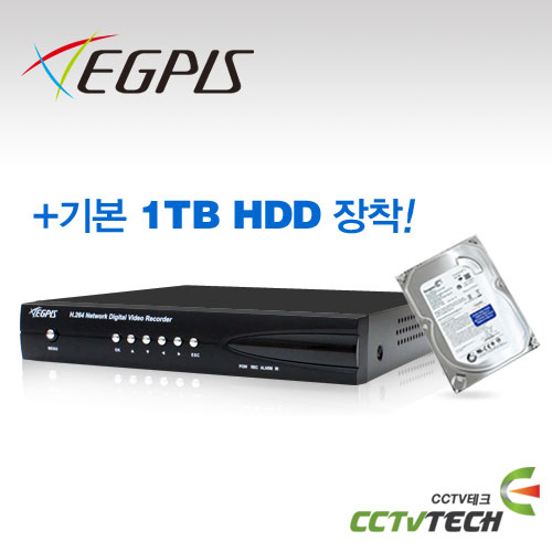 [이지피스 공식대리점] EGPIS HVR-421S 1TB - 4채널 보급형 HD DVR 120fps/48fps녹화 스마트폰 보기 HDD 1000GB장착무상보증기간 2년