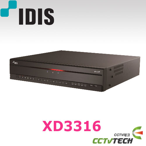 [아이디스] XD3316- XD3316은 HD-TVI를 기반으로 이루어진 16CH DVR로서 Full-HD(1920x1080) 480ips 녹화