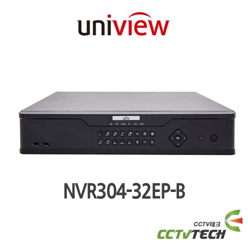 유니뷰 NVR304-32EP-B - 32Channel 4 HDDs 4K NVR, 16PoE, 320Mbps