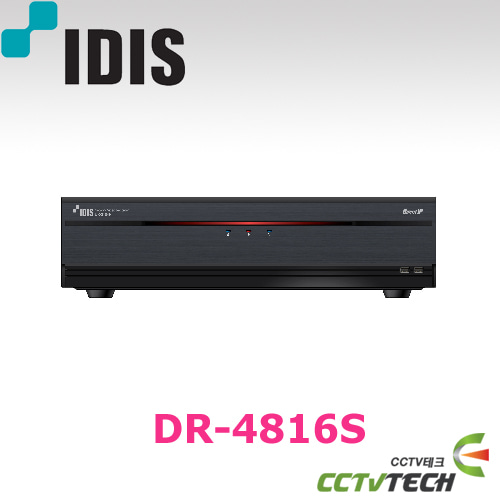 [아이디스] DR-4816S - 16CH PoE NVR, 3TB HDD 기본 제공 및 최대 4개 24TB 장착 가능