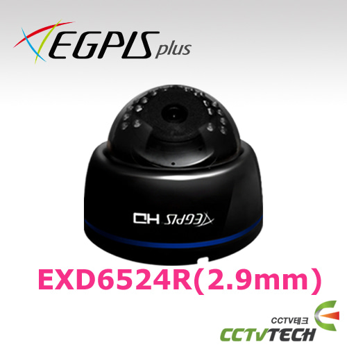 [이지피스 공식대리점] EGPIS-EXD6524R(블랙/2.9mm) - 주/야간 실내용 돔 적외선 카메라
